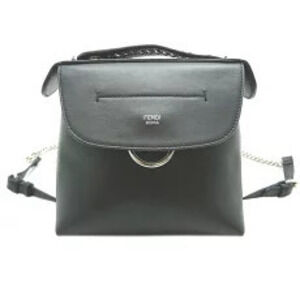 Fendi Back Shoulder Bag Leather Black